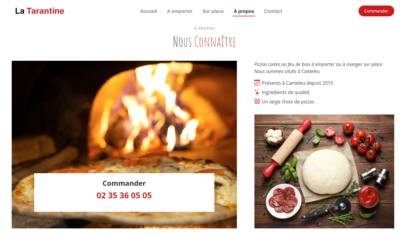 La tarantine pizzeria Canteleu, site créé par chappliweb.fr